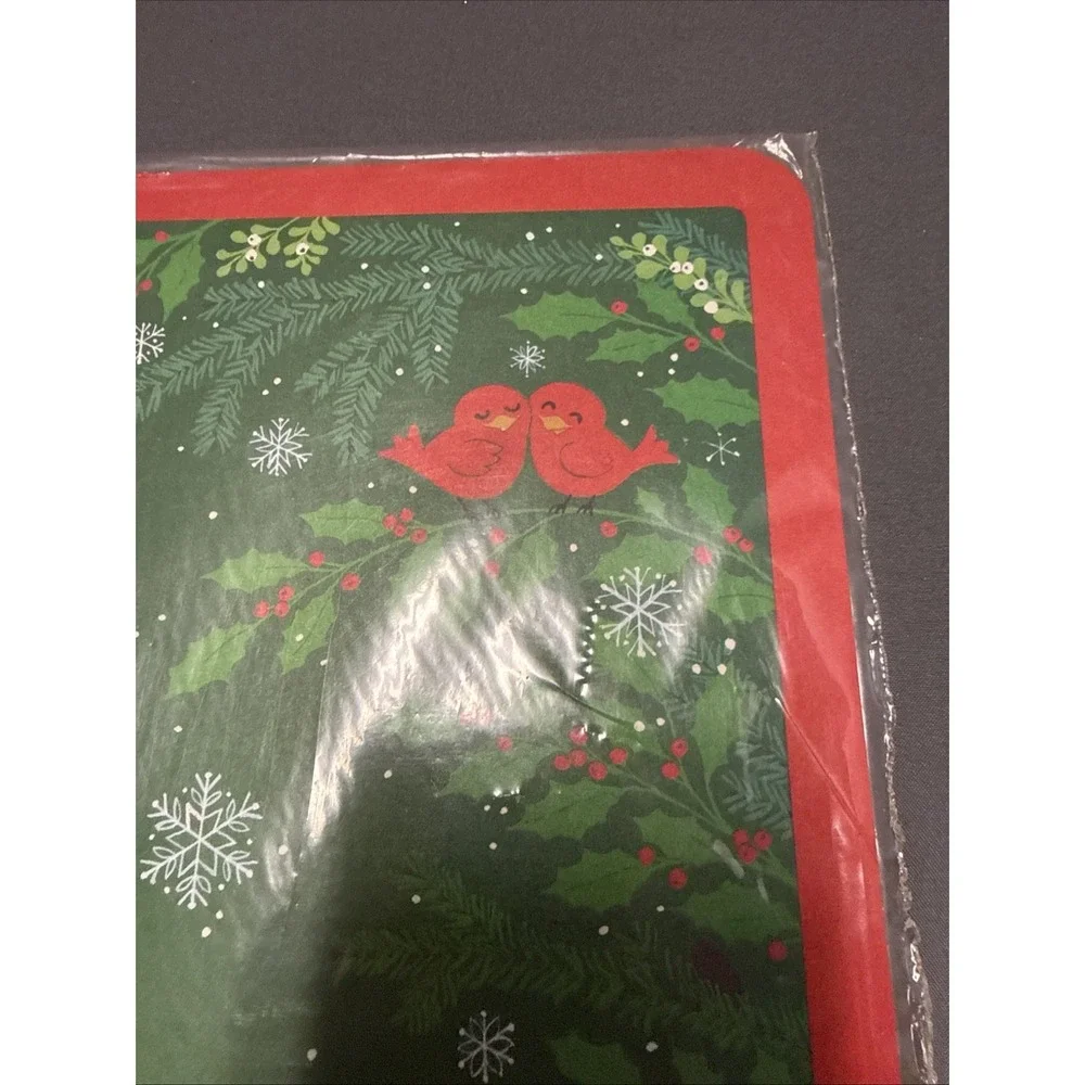 Vintage Hallmark Christmas Paper Placemats(8) Snowman Cardinal NIP 11.25